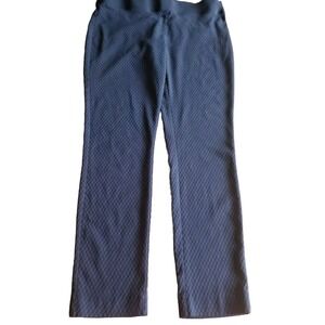 Apt 9 Sz 16 Slim Leg Pants Womens Navy / Black Diamond Pattern Stretch Pull On